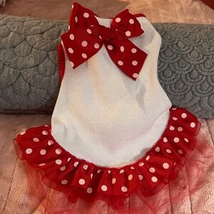 I See Spot Red Polka Dot Dog Dress - Size S NWOT